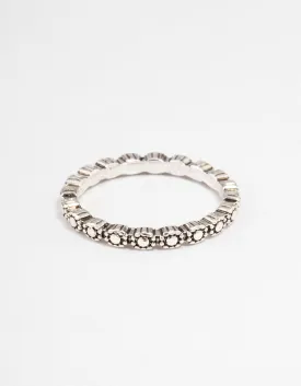 Antique Silver Tiny Flower Ring