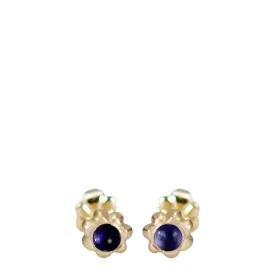 10K Gold Tiny Star Flower Stud with Iolite