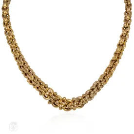 1950s Boucheron gold graduated chain link collar