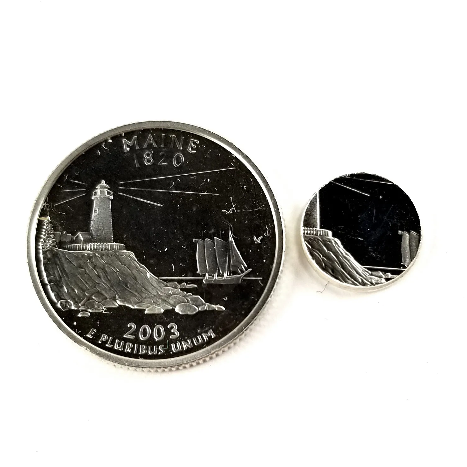 90% Silver Maine Quarter Ring