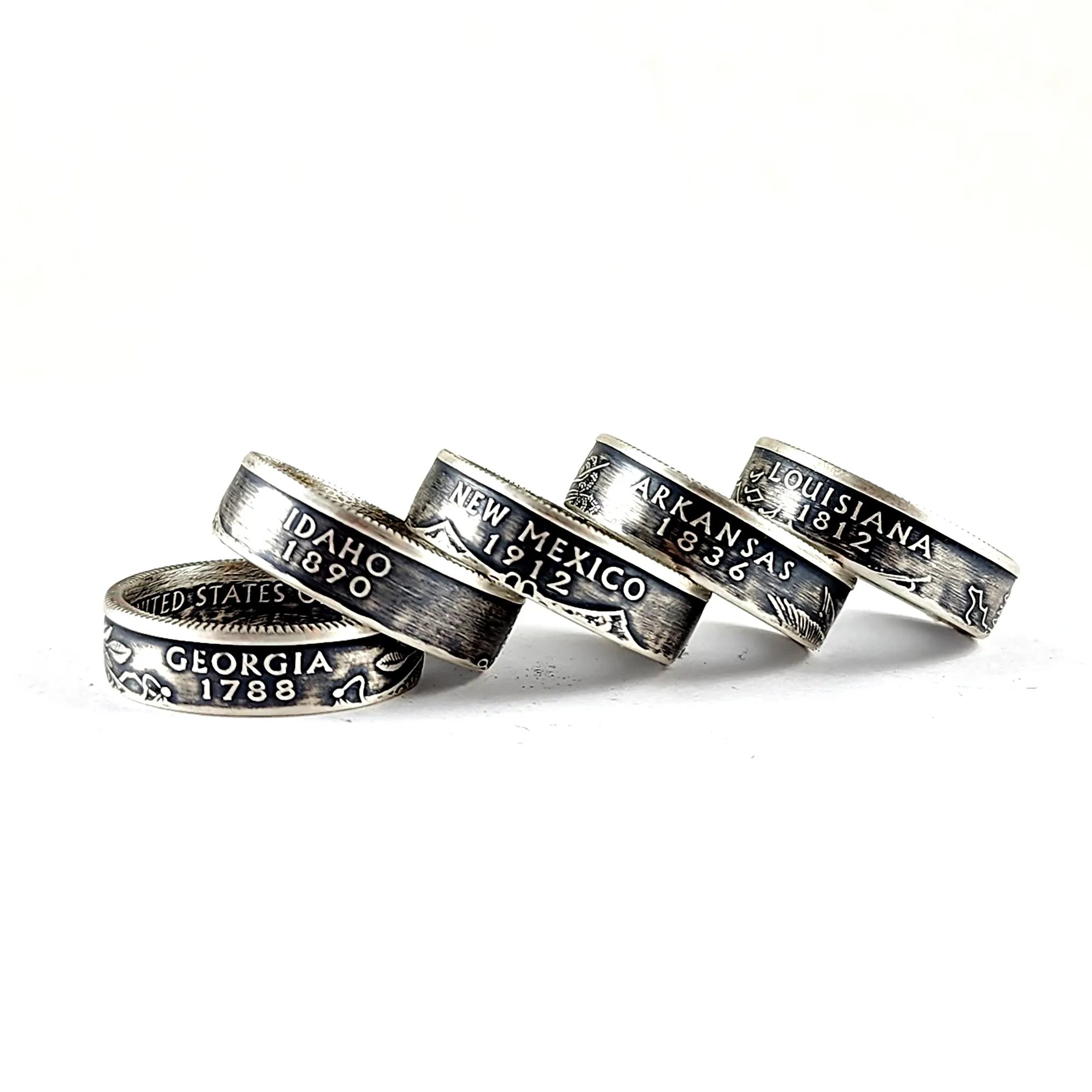 90% Silver State Quarter Coin Ring