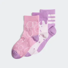 Adidas Kids Graphic Socks 3 Pair Pack - Clear Pink/Bliss Pink/Purple