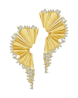 Angelina CZ Fan Drop Studs Earrings