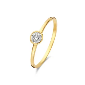 Baguette Genevieve 14 karat gold ring with white zirconia