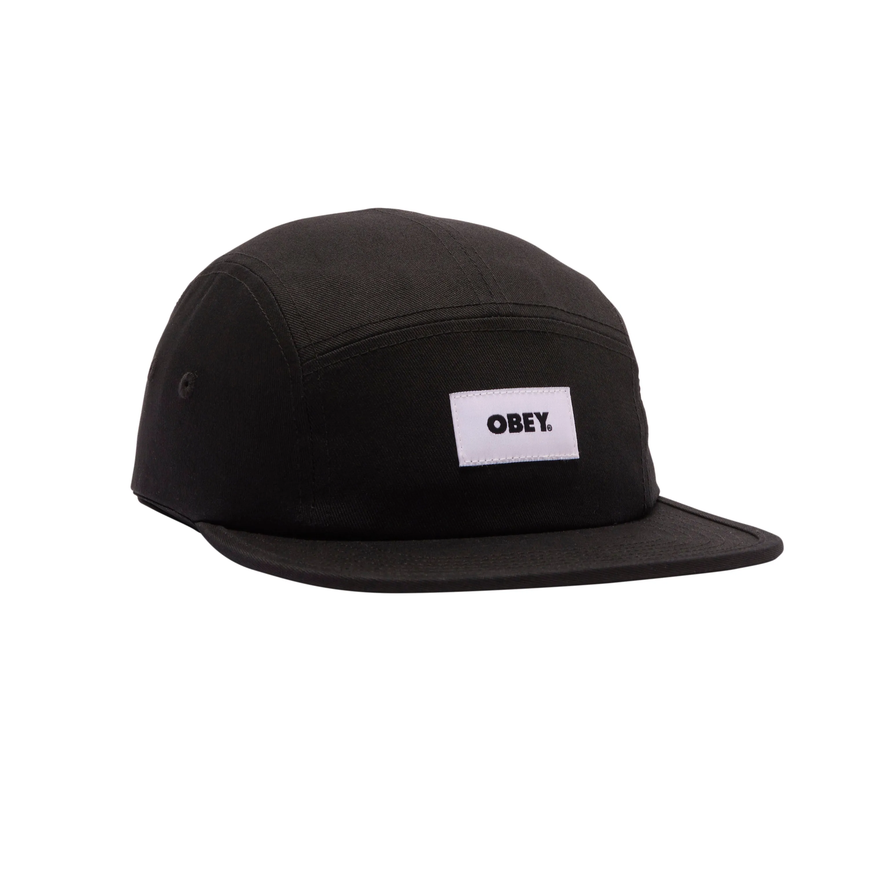 BOLD LABEL ORGANIC 5 PANEL HAT BLACK