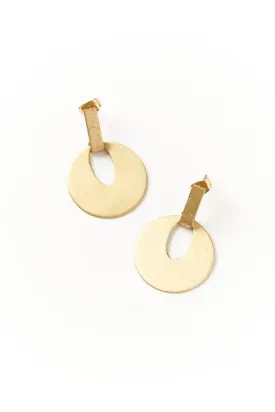 Brass Disc Earrings