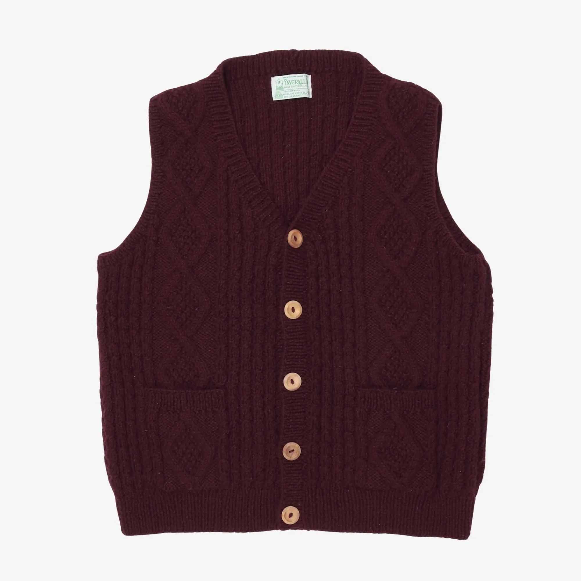 Cable Knit Wool Vest