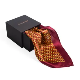 Chokore Maroon & Yellow Silk Pocket Square - Plaids Range