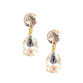 Clear Crystal Teardrop Pierced Earring