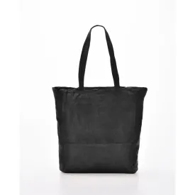 COBB & CO Noranda Washed Leather Large Tote Black