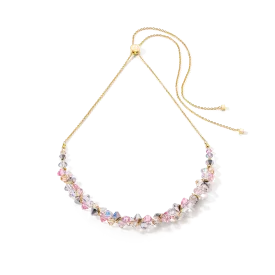 Dancing Crystals necklace gold light rose