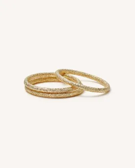 Florentine Finish Thin Ring Set