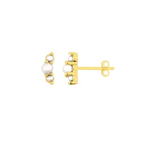 LUCIE PEARL STUDS GOLD