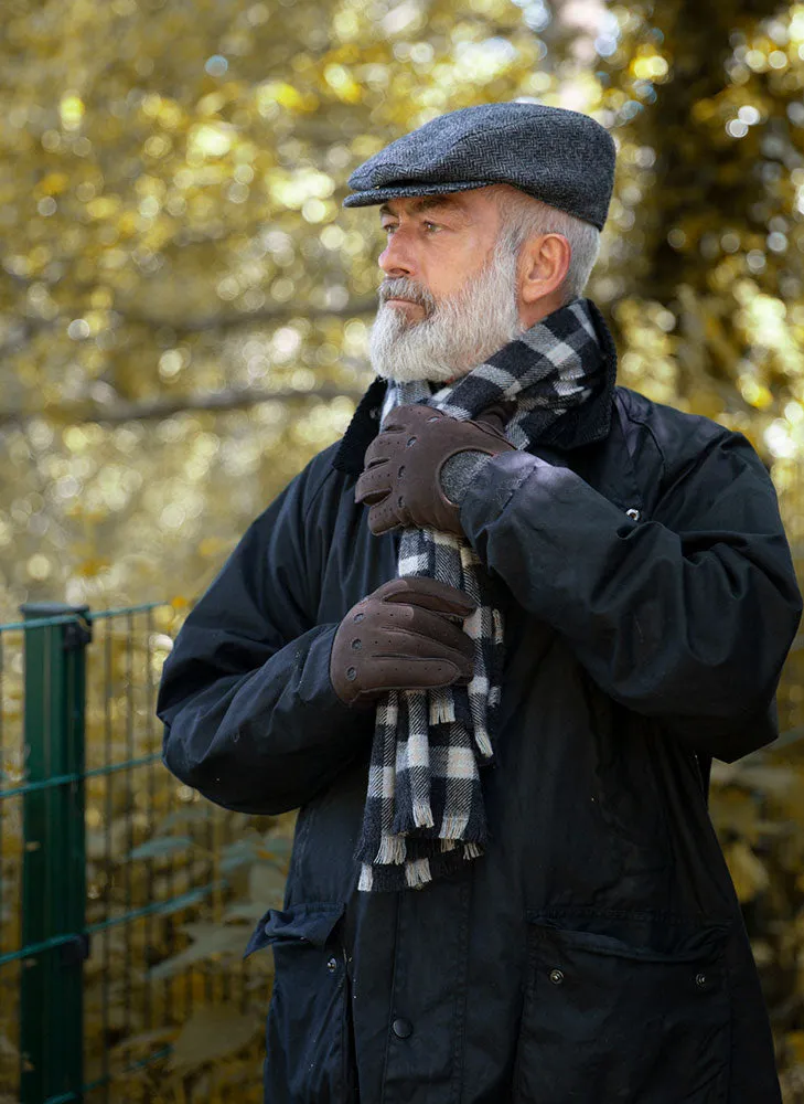 Men's Abraham Moon Herringbone Tweed Flat Cap