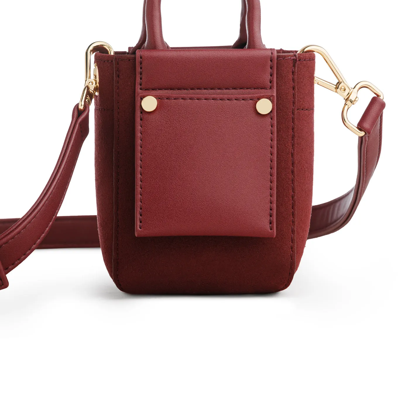 Nicola Micro Tote Suede - Dark Red