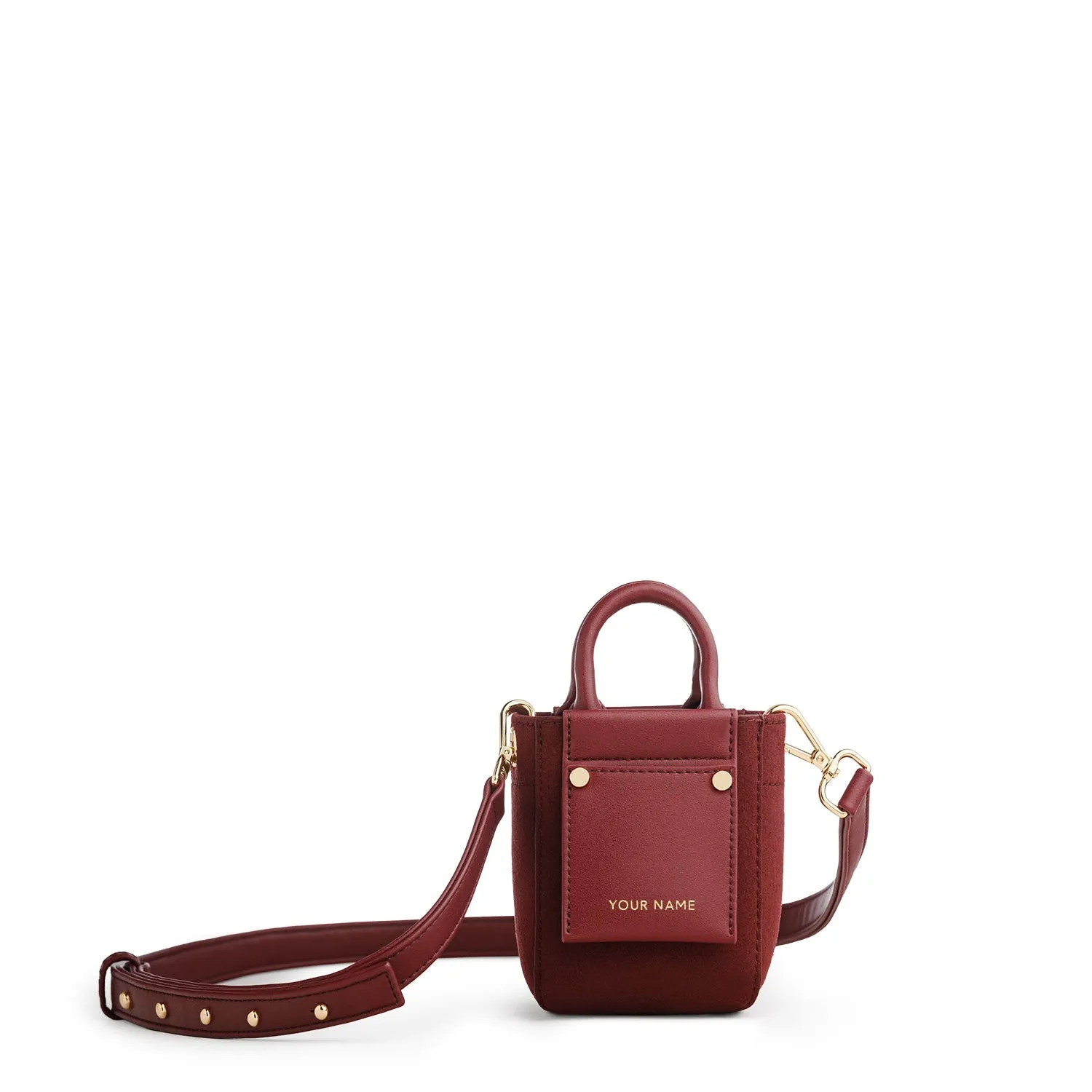 Nicola Micro Tote Suede - Dark Red