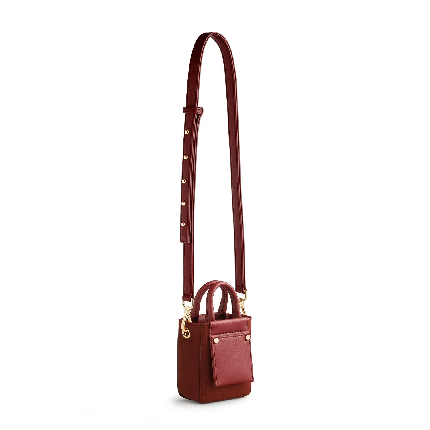 Nicola Micro Tote Suede - Dark Red