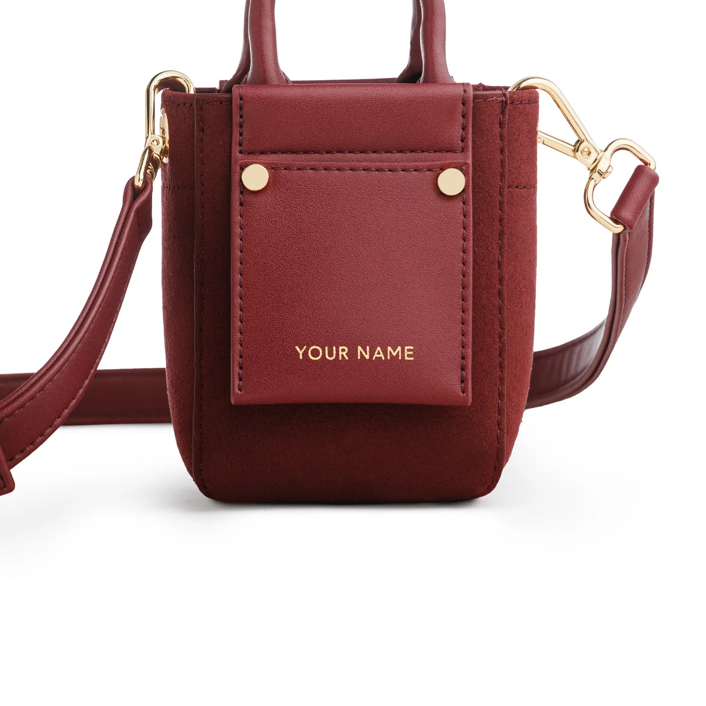 Nicola Micro Tote Suede - Dark Red