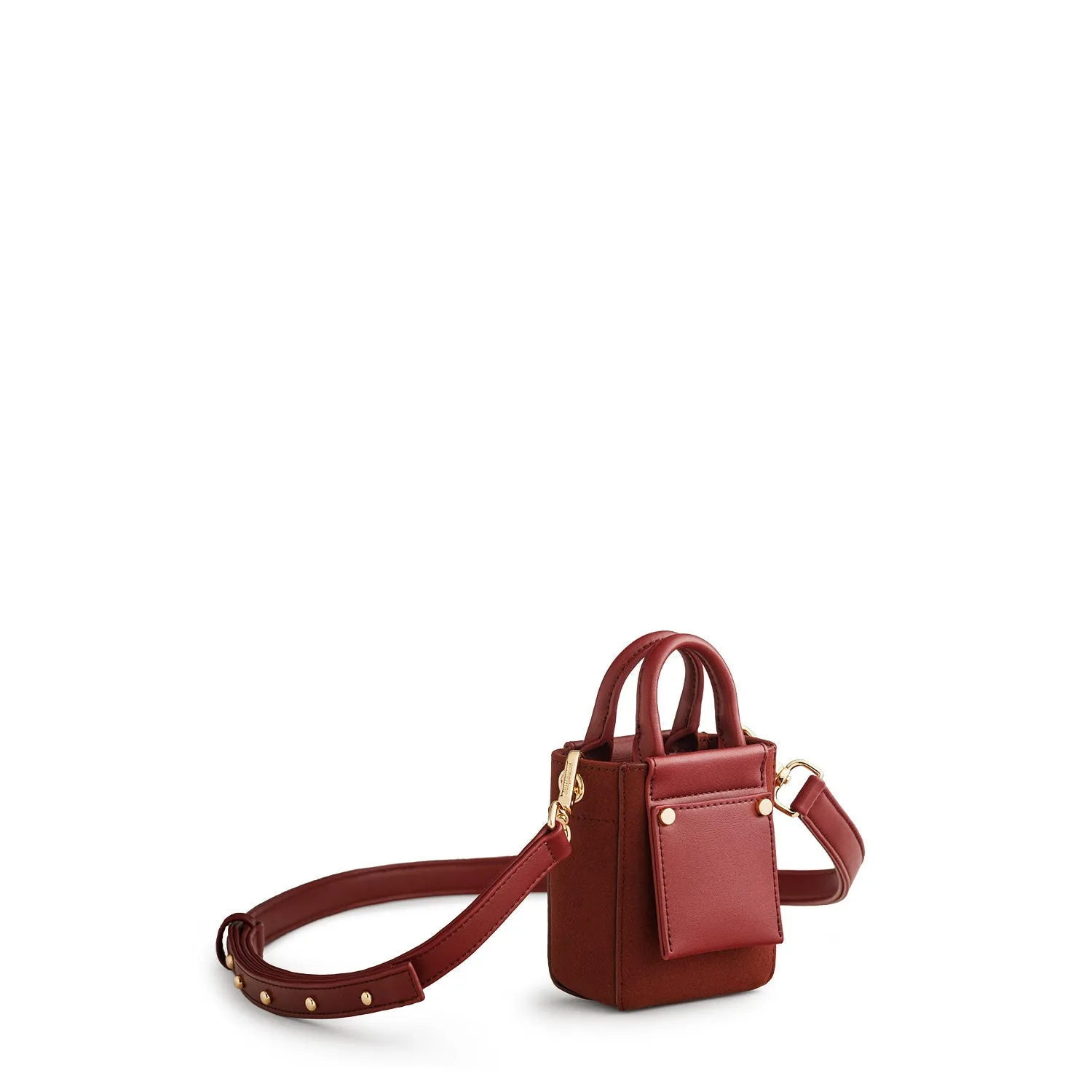 Nicola Micro Tote Suede - Dark Red