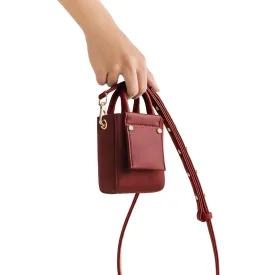 Nicola Micro Tote Suede - Dark Red