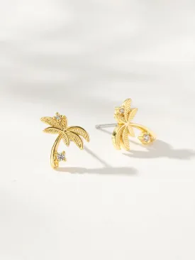 Palm Tree Stud Earrings