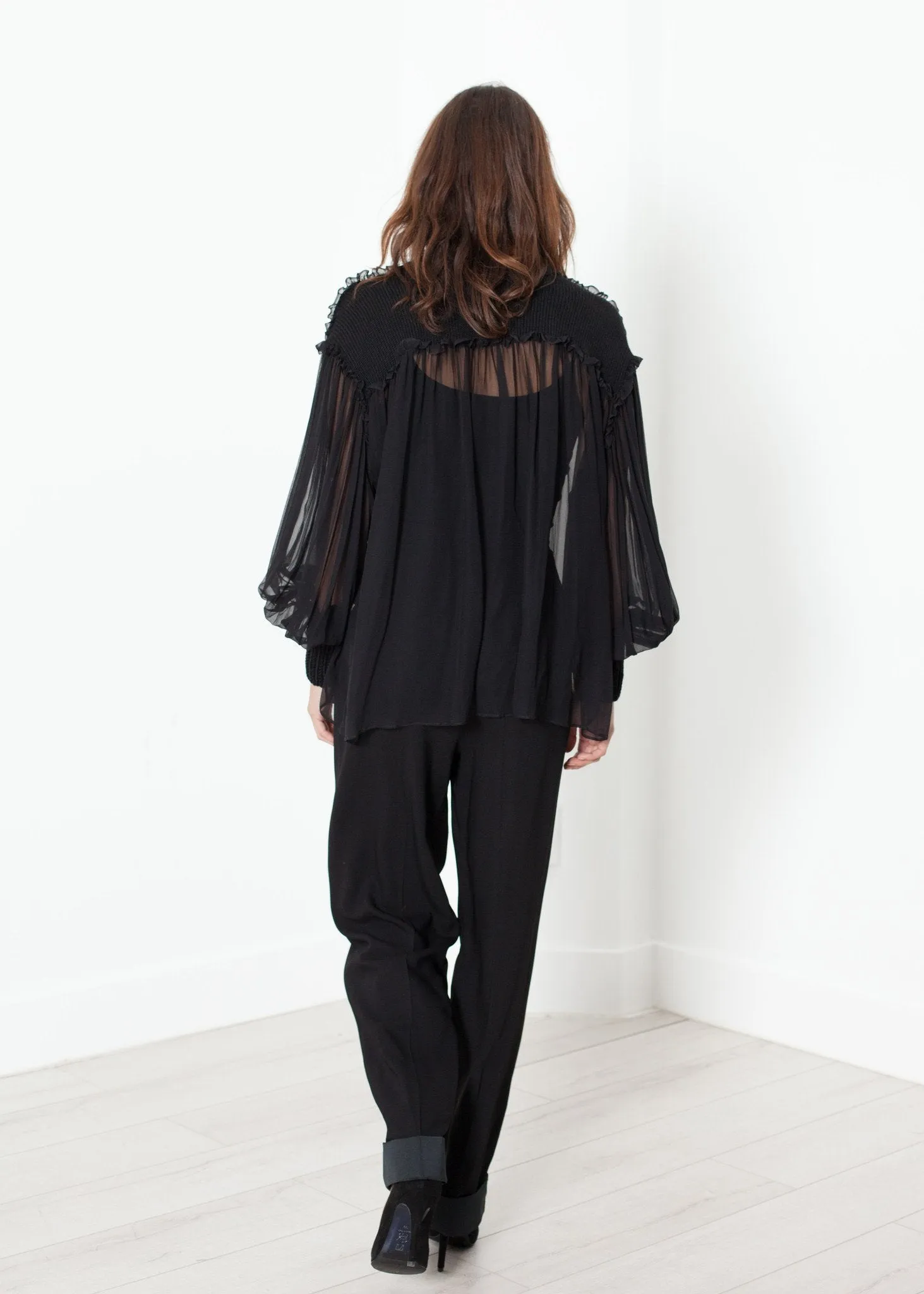 Poet Silk Sweater in Black