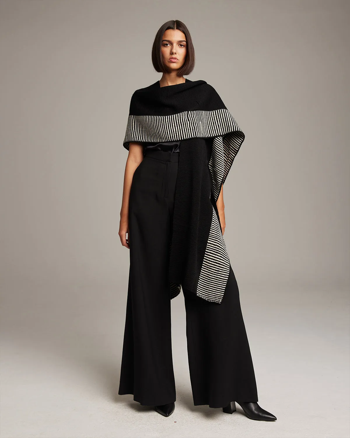 Striped Edge Caftan in Merino