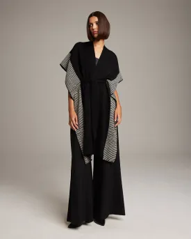 Striped Edge Caftan in Merino