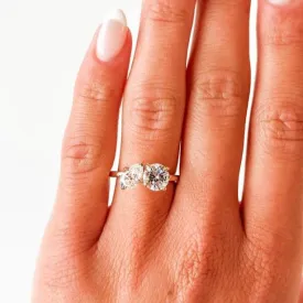 Toi & Moi Pear Shape and Round Moissanite Engagement Ring